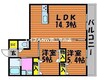 アペルト・ラメール 2LDKの間取り