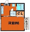 ディアス西川原 1Kの間取り