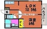 コスモスⅢ 1LDKの間取り