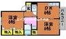 レーベンハイム和気 2DKの間取り