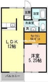 ベルジュール　Ｂ棟 1LDKの間取り