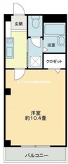 さぼうる住吉 1Kの間取り