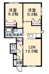 グランカーサ金岡　弐番館 2LDKの間取り