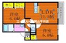 メルベーユコート　Ａ棟 2LDKの間取り