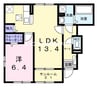 レティシアⅡ 1LDKの間取り