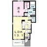 ソレイユ松崎　Ａ 1LDKの間取り
