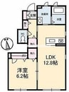 ラ・パーチェ　ナガオカＦ 1LDKの間取り
