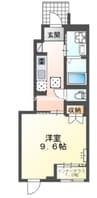 ナチュラル 1Kの間取り