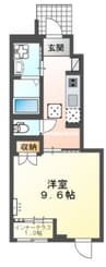 ナチュラル 1Kの間取り