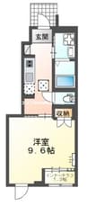 ナチュラル 1Kの間取り