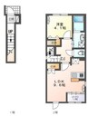 ナチュラル 1LDKの間取り