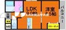Frankfurt東川原 1LDKの間取り