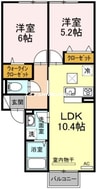 カリーノひな 2LDKの間取り
