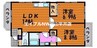 ルグラン関　Ａ棟 2LDKの間取り