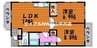 ルグラン関　Ａ棟 2LDKの間取り