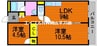 シティハイツ清水 2LDKの間取り