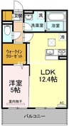 アフレシア浜 1LDKの間取り