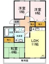ニューカースルA棟 3LDKの間取り