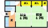 福泊アパート 2Kの間取り