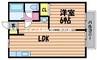 アビタシオンくわの 1LDKの間取り