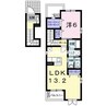 グレース吉井川 1LDKの間取り