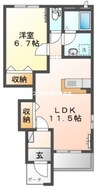 ラ・グリュ 1LDKの間取り