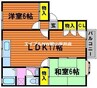 メゾン・ヴェルデＡ 2LDKの間取り