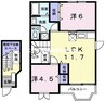 アメニティレジデンス木下Ｃ 2LDKの間取り