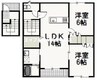 ベルリード今在家Ａ棟 2LDKの間取り