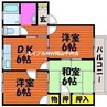 ビューバレー原田 2LDKの間取り