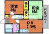 サンセール 2DKの間取り