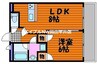 ワイズ大元南 1LDKの間取り