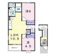 パークビサイド　一ツ橋Ｃ 2LDKの間取り