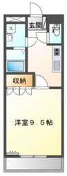 Hearty Residence 1Kの間取り