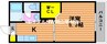 ハッピーコーポＢ 1Kの間取り