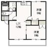 ヴェッセル　A 2LDKの間取り