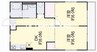 ハイム川東南棟 2DKの間取り
