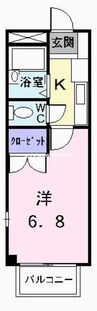 ニューシティサルビア 1Kの間取り