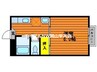 レピュート川合 1Kの間取り