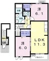 カルムＢ棟 2LDKの間取り