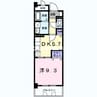 サンフォレスタ上道 1Kの間取り