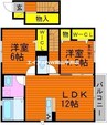 シュロスモリオ 2LDKの間取り