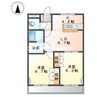 ミロワール壱番館 2LDKの間取り