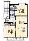 シャーメゾン松新 2LDKの間取り