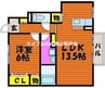 プリマヴェーラＣ棟 1LDKの間取り