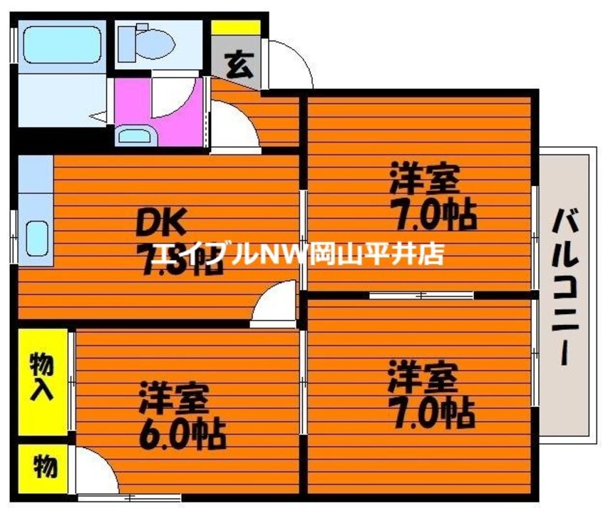 間取図 アガスティ長船　A棟