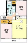 Freedom　Ｂ棟 2LDKの間取り