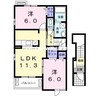 サンリットヒル 2LDKの間取り
