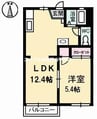 ヴィラ旭川　C棟 1LDKの間取り