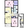 シェルブール　Ａ 2LDKの間取り